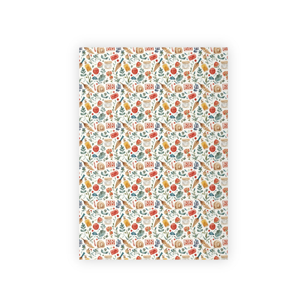 Floral Autumn Gift Wrap Roll — Harvest Leaves & Berries Wrapping Paper