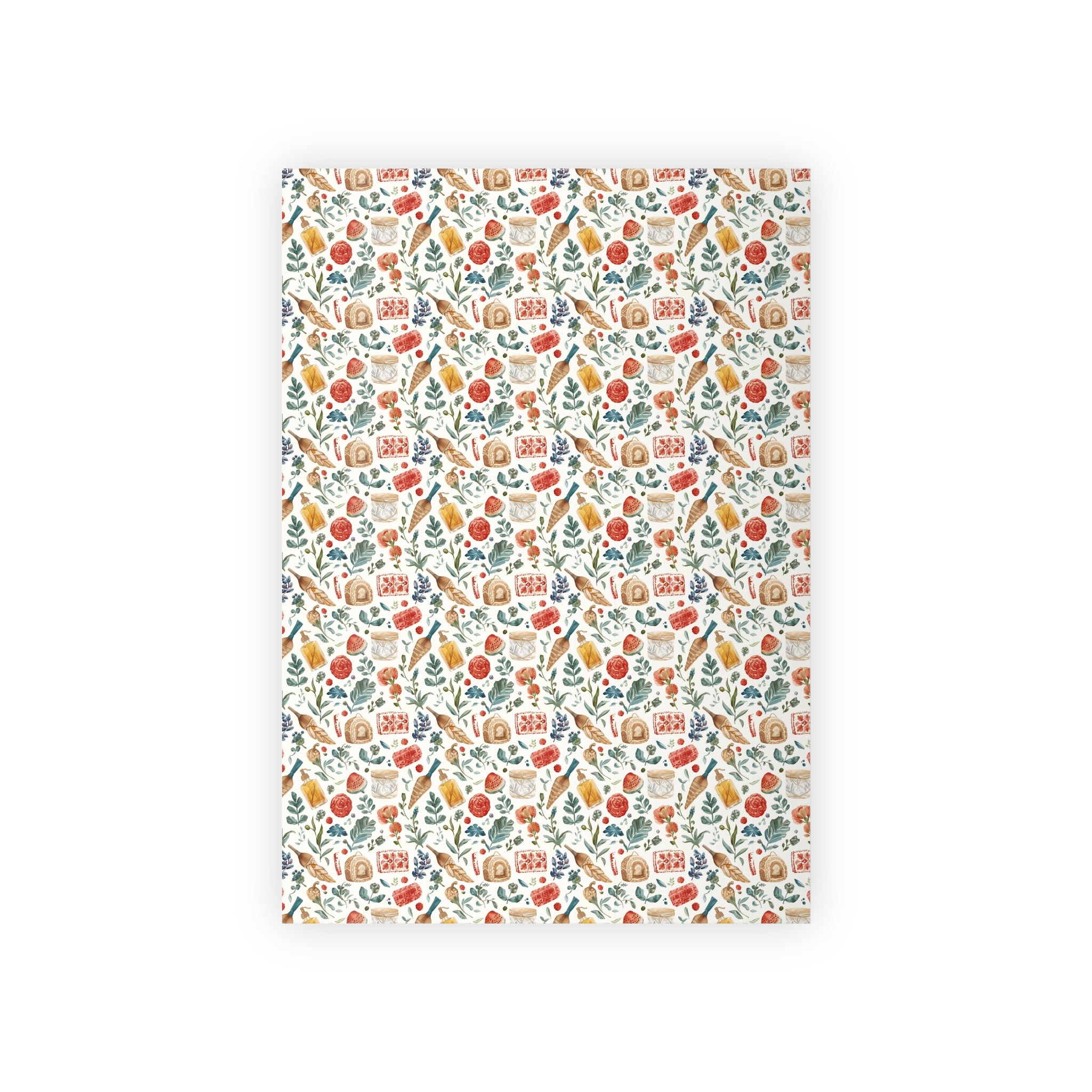 Floral Autumn Gift Wrap Roll — Harvest Leaves & Berries Wrapping Paper