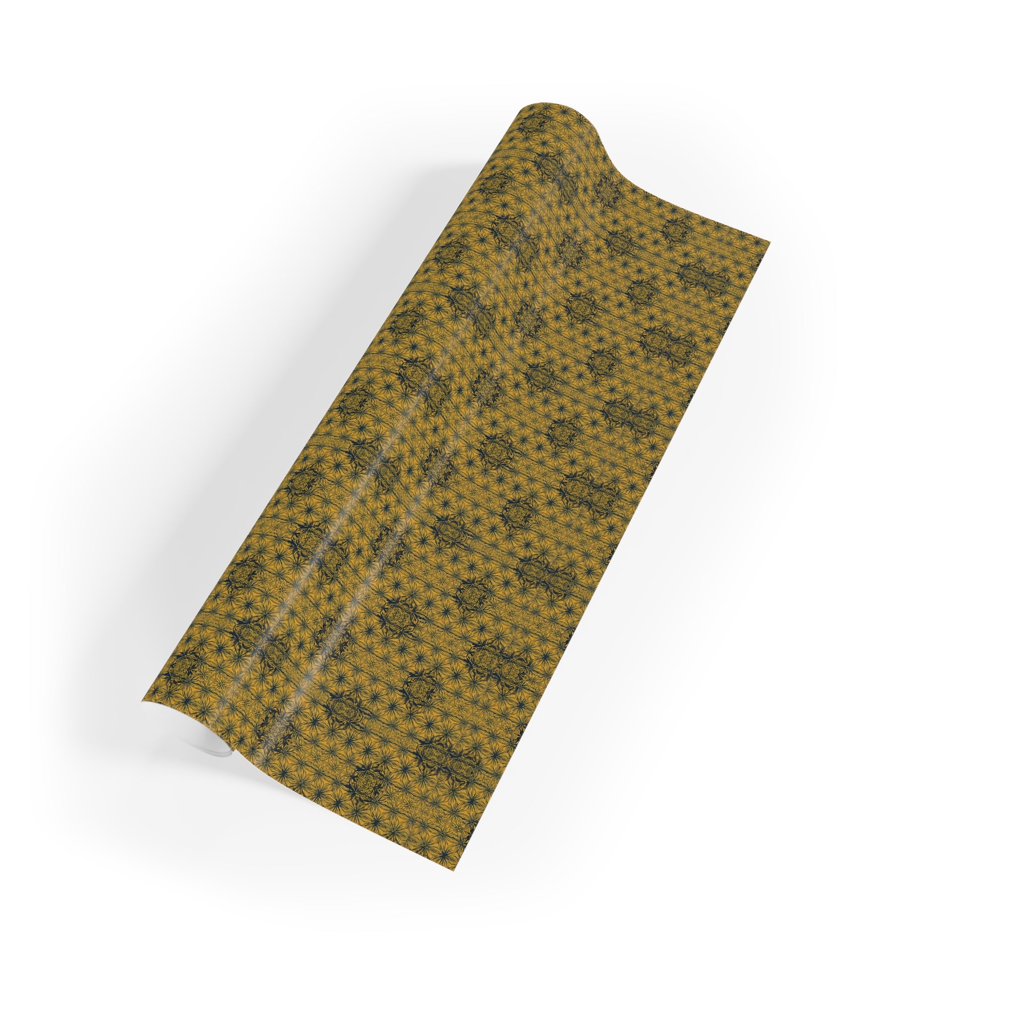 Wrapping Paper Roll — Gold Geometric Honeycomb Pattern