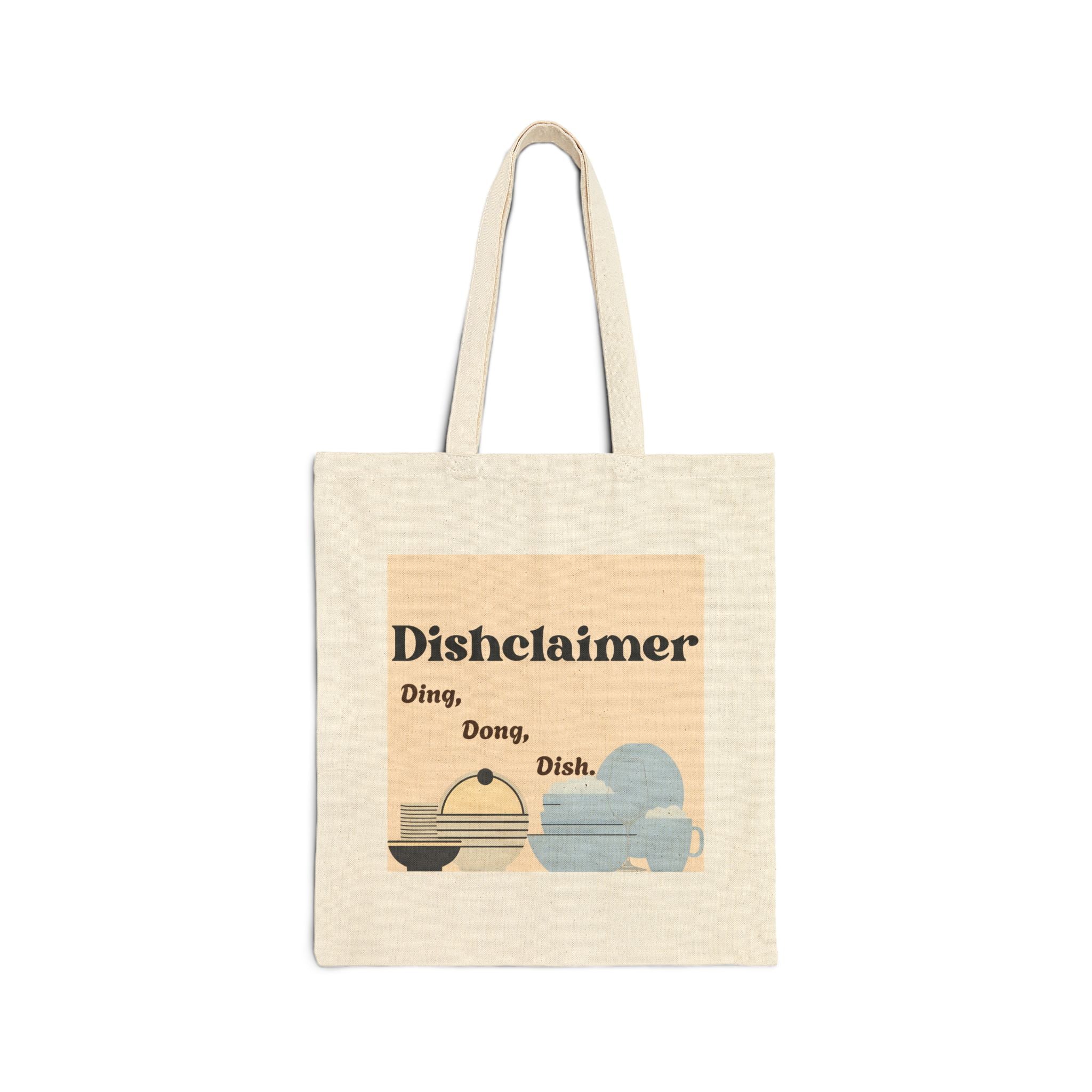 Disclaimer Ding Dong Dish tote bag | kitchen pun canvas tote