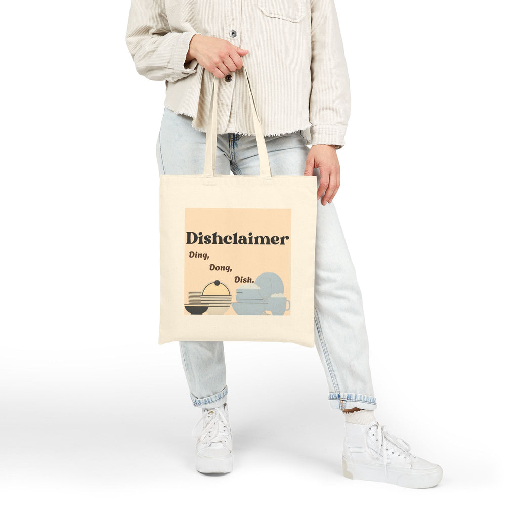 Disclaimer Ding Dong Dish tote bag | kitchen pun canvas tote