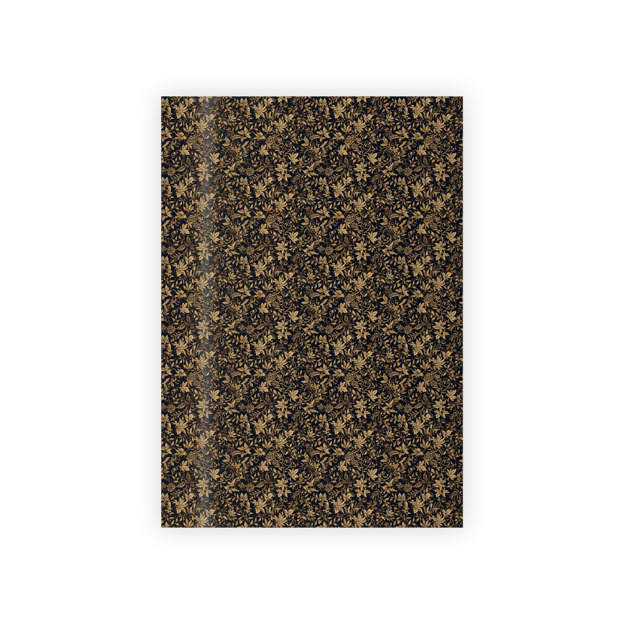 Gold Foil Floral Gift Wrap Roll — Elegant Black & Gold Wrapping Paper