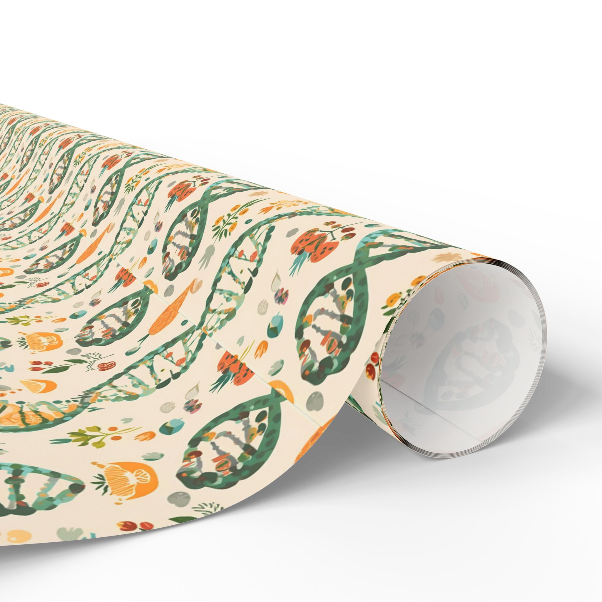 Botanical DNA Pattern Wrapping Paper — Floral Science Gift Wrap