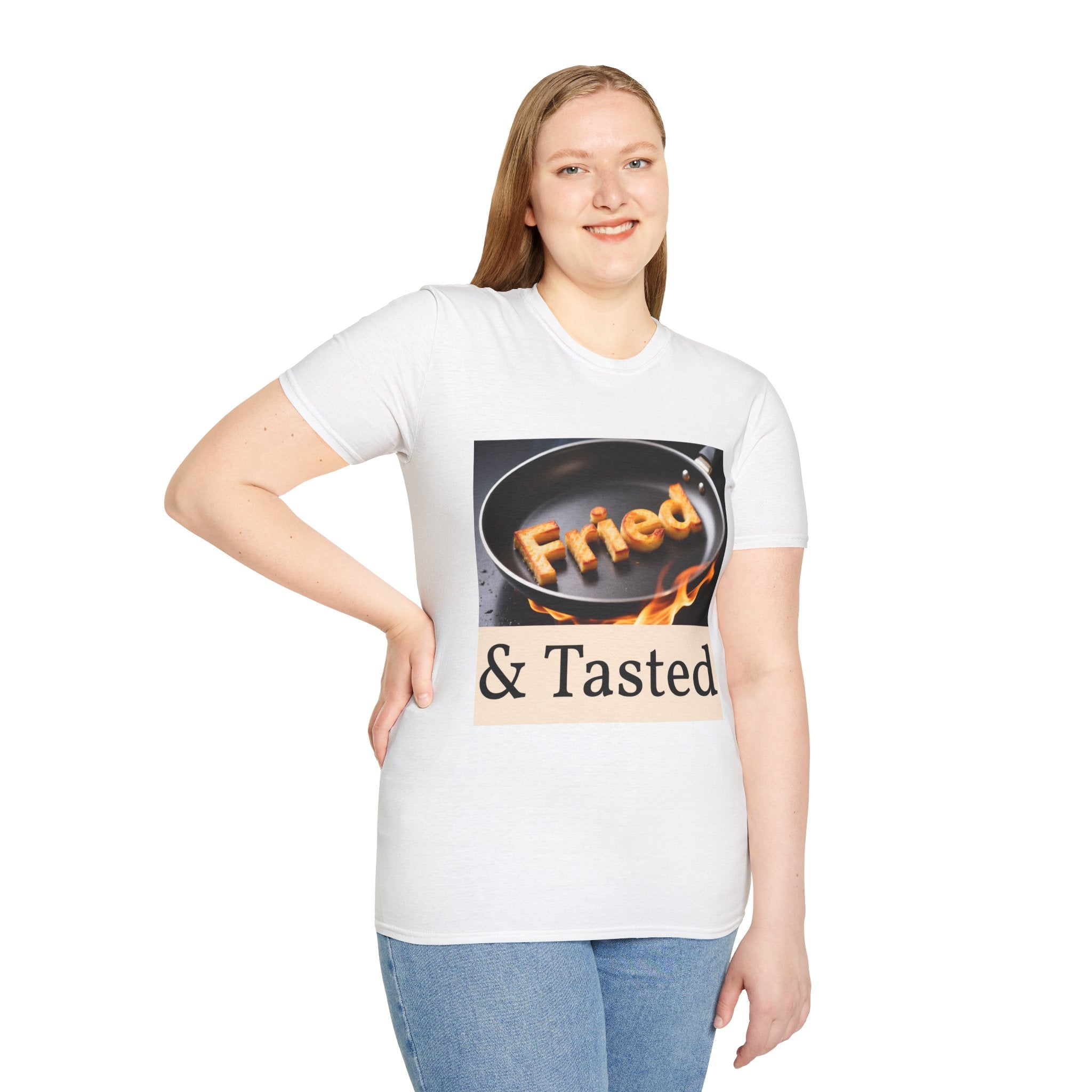 Fried & Tasted T-Shirt | Flaming Frying Pan Typography Design