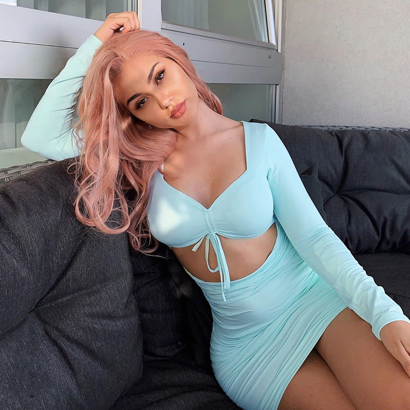 Pack hip long sleeve dress