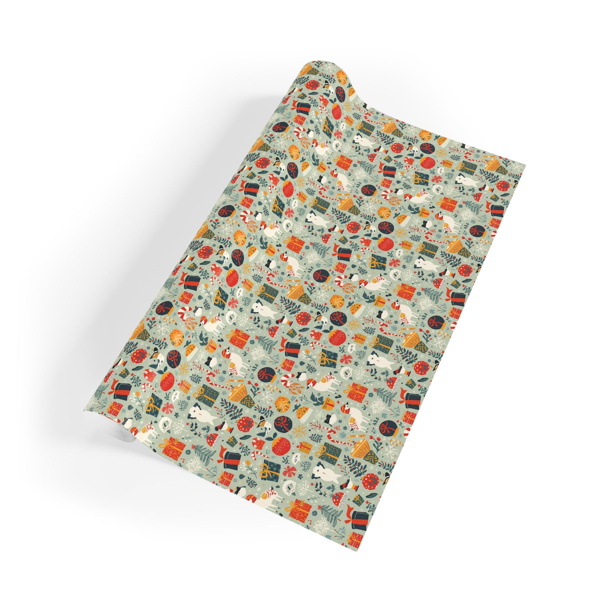 Autumn Harvest Gift Wrap Roll — Cozy Fall Leaves & Pumpkins Wrapping Paper