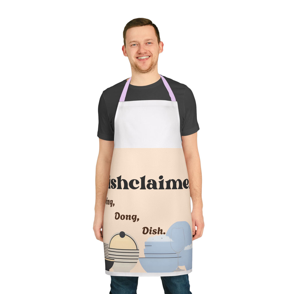 Dishclaimer Ding Dong Dish apron | kitchen dishes illustration