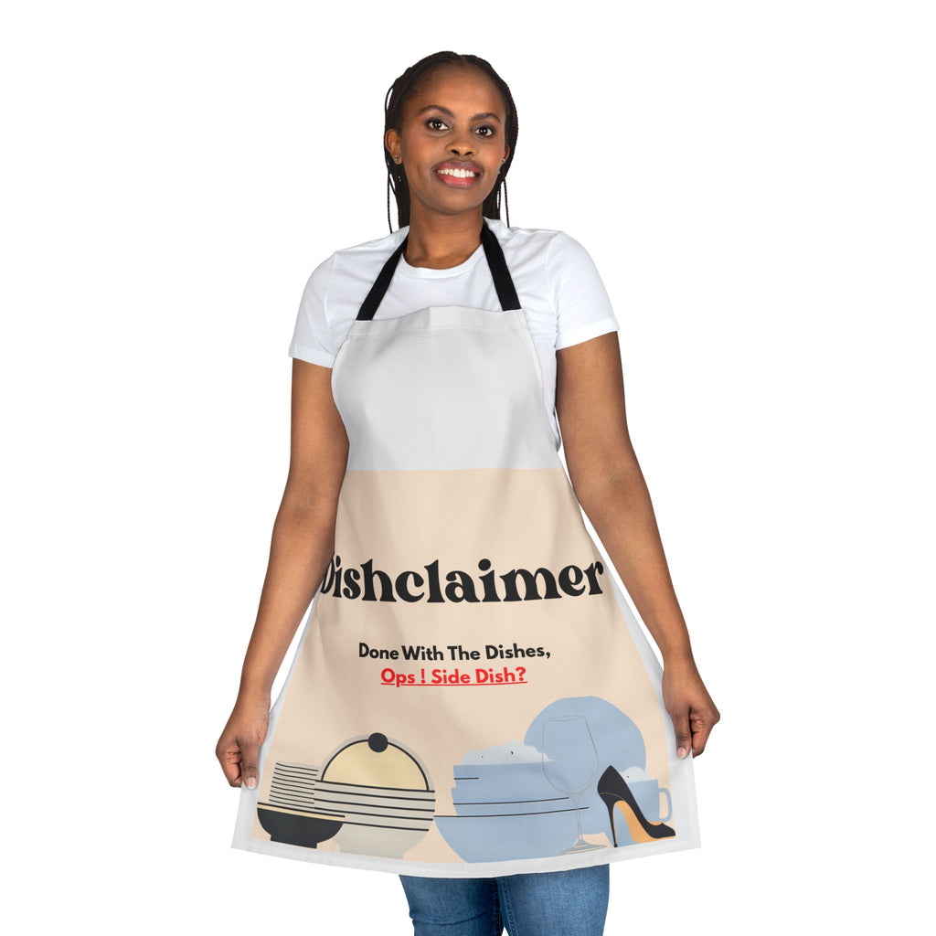 Dishclaimer apron | Funny kitchen dishes design, high heels and plates
