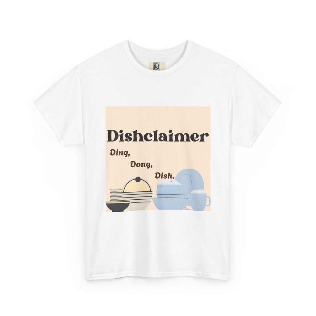 Dischlaimer Ding Dong Dish T-Shirt | Cute Kitchen Cartoon Plate Character