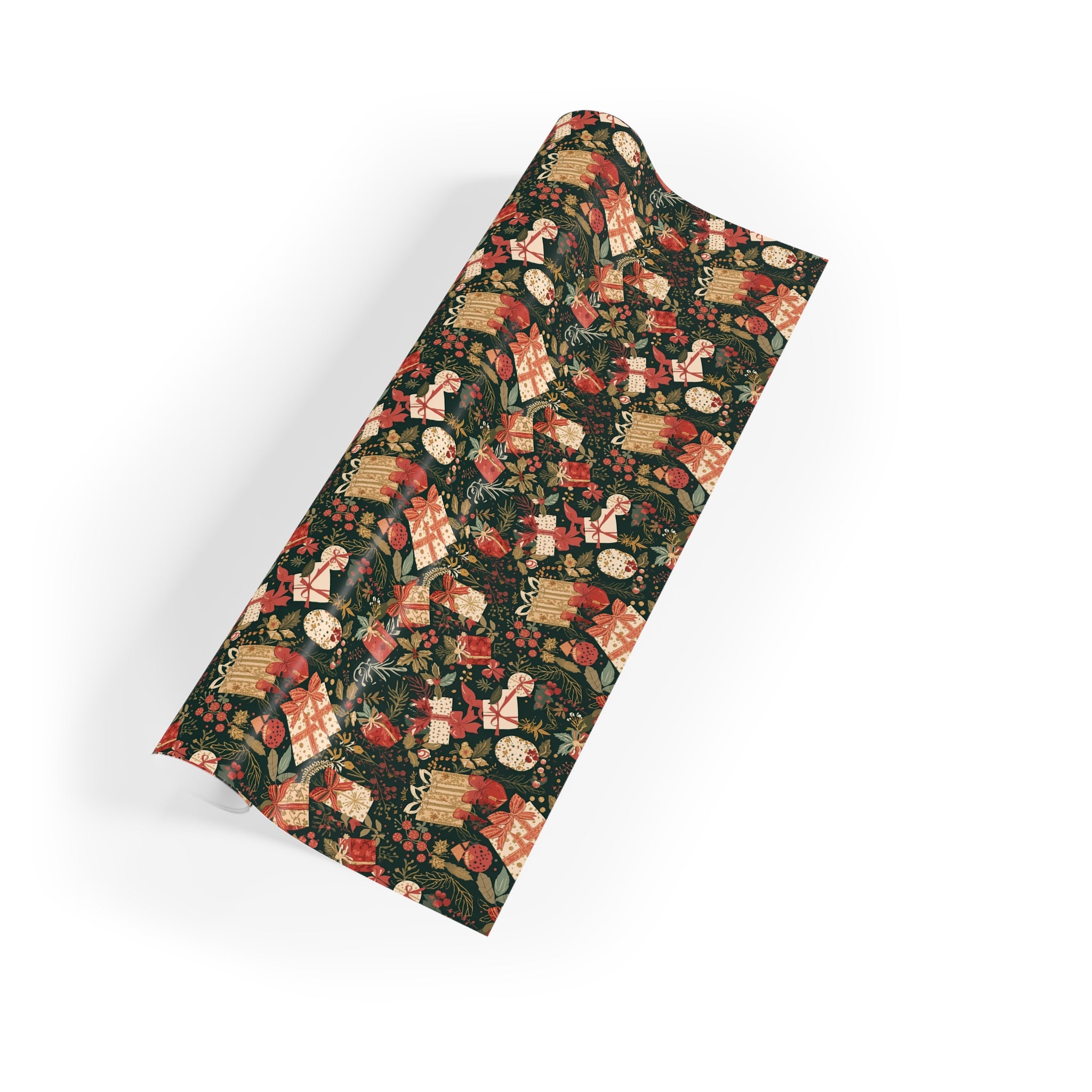 Christmas Santa Gift Wrap Roll — Vintage Santa & Presents Holiday Wrapping Paper