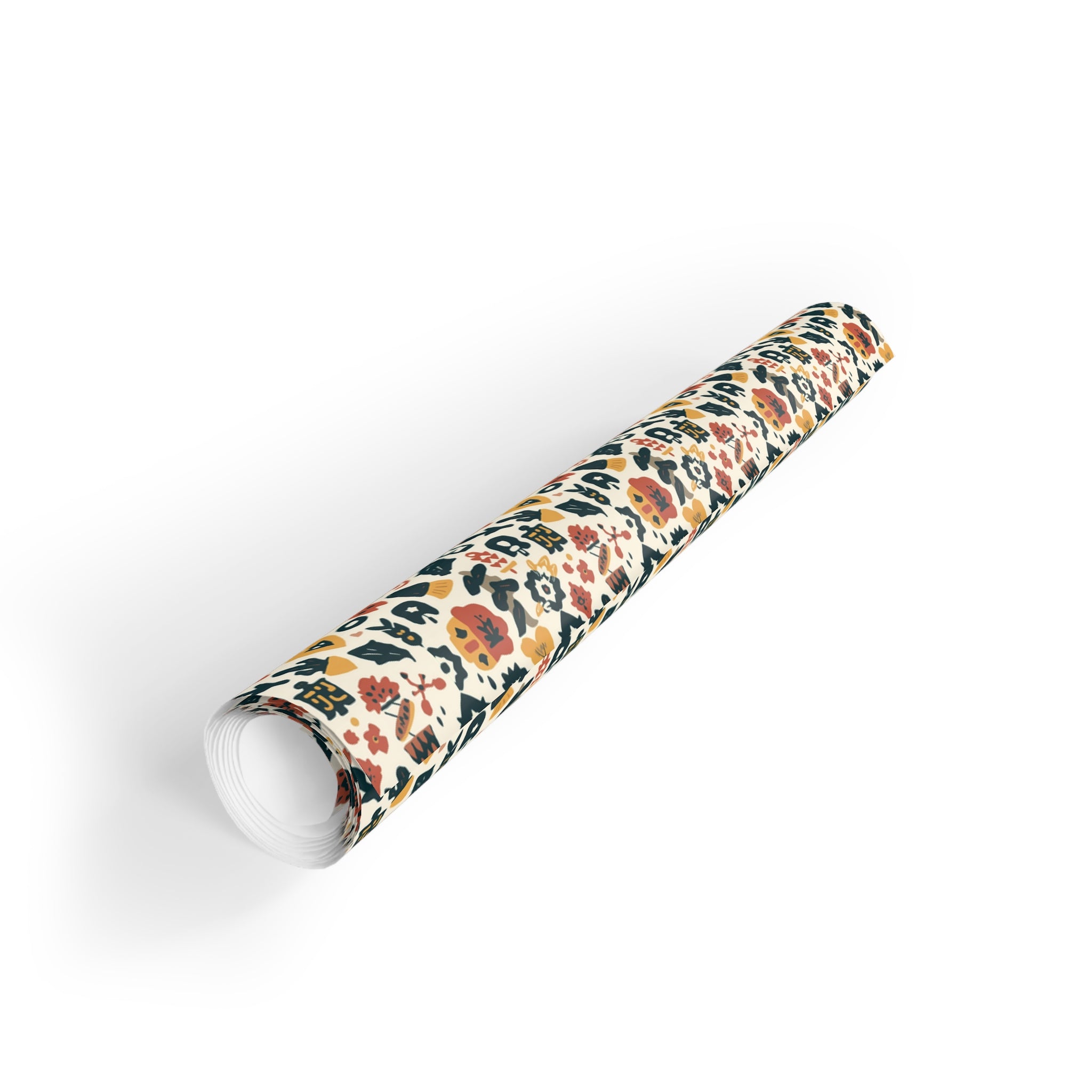 Floral Geometric Gift Wrap Roll — Boho Flower Pattern Wrapping Paper