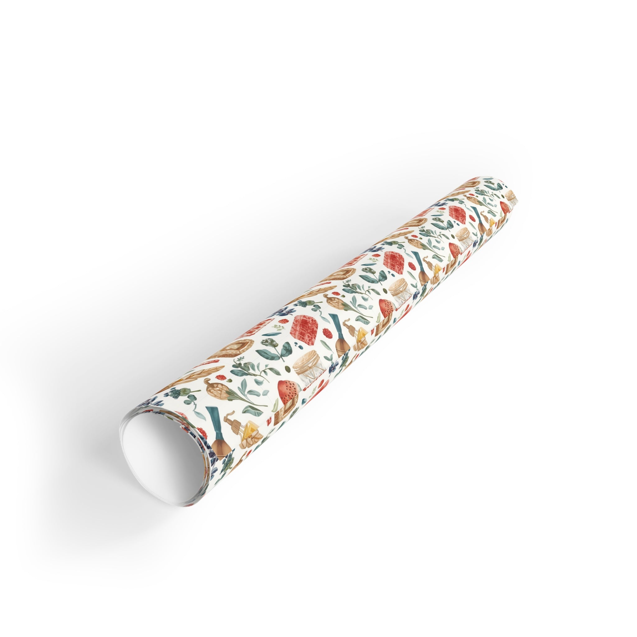 Floral Autumn Gift Wrap Roll — Harvest Leaves & Berries Wrapping Paper