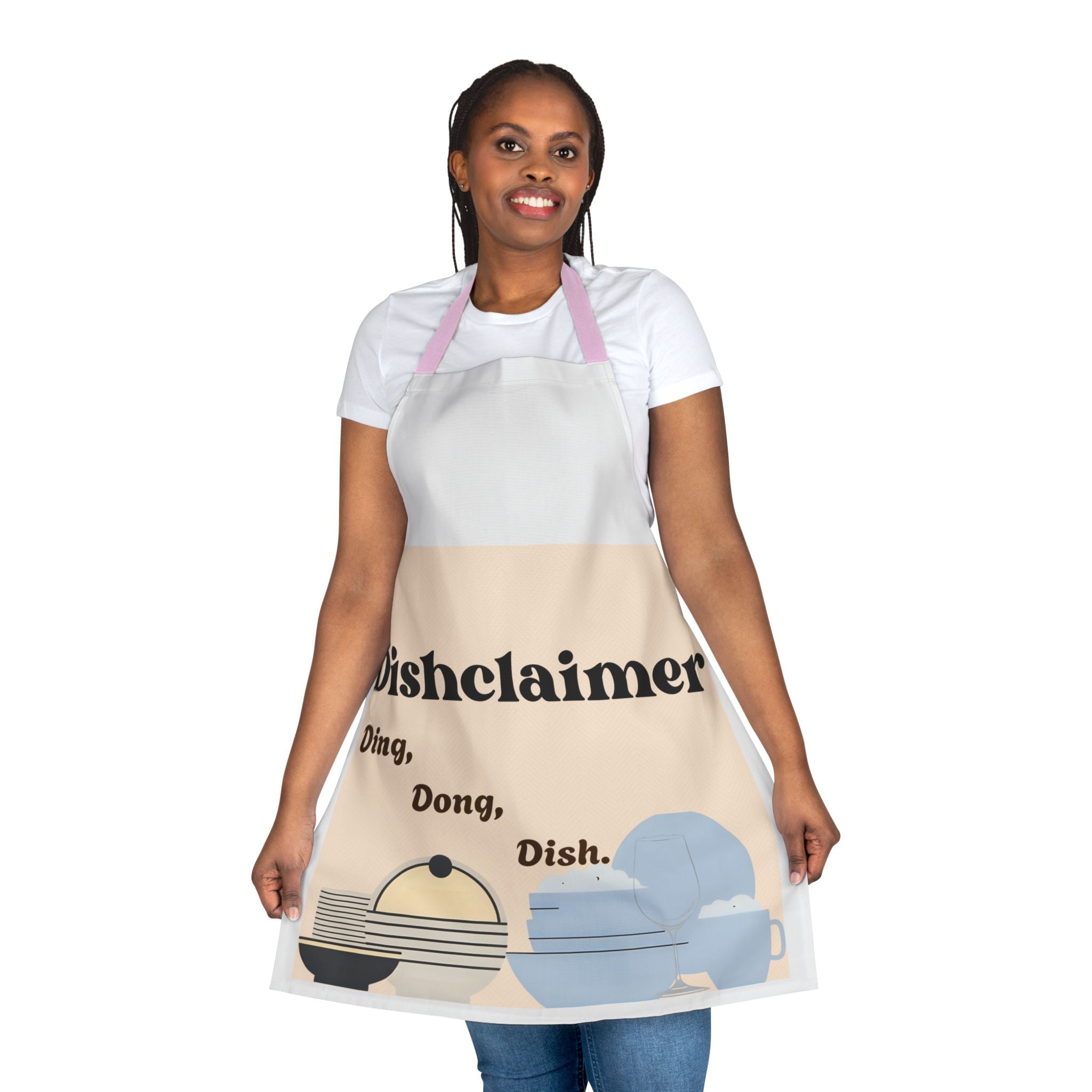 Dishclaimer Ding Dong Dish apron | kitchen dishes illustration