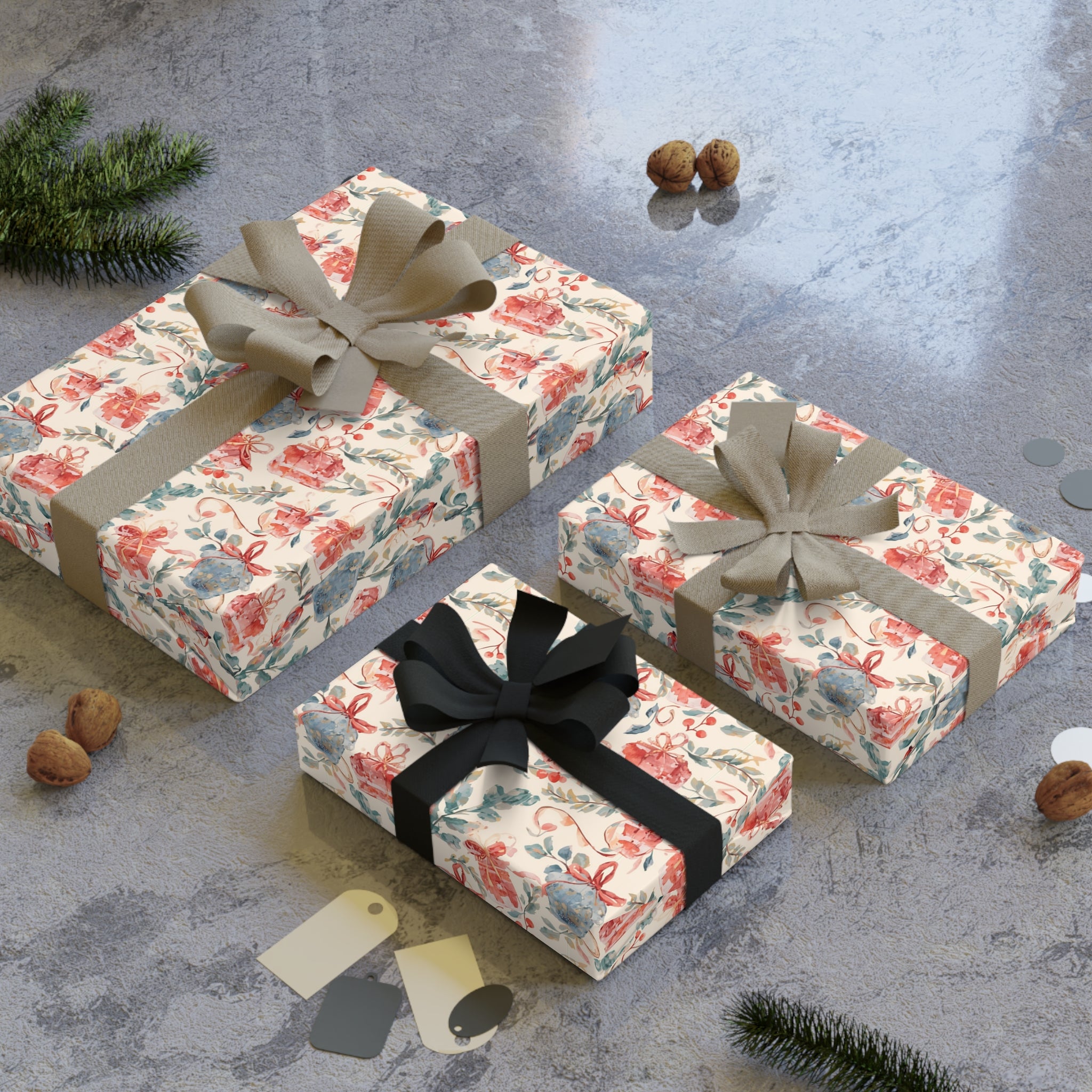 Floral Vintage Wrap Roll — Rose & Sage Gift Wrapping Paper