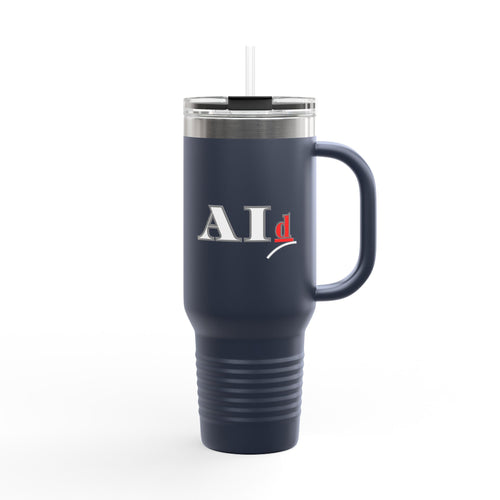 AI-Themed 40oz Insulated Travel Mug with Handle & Straw