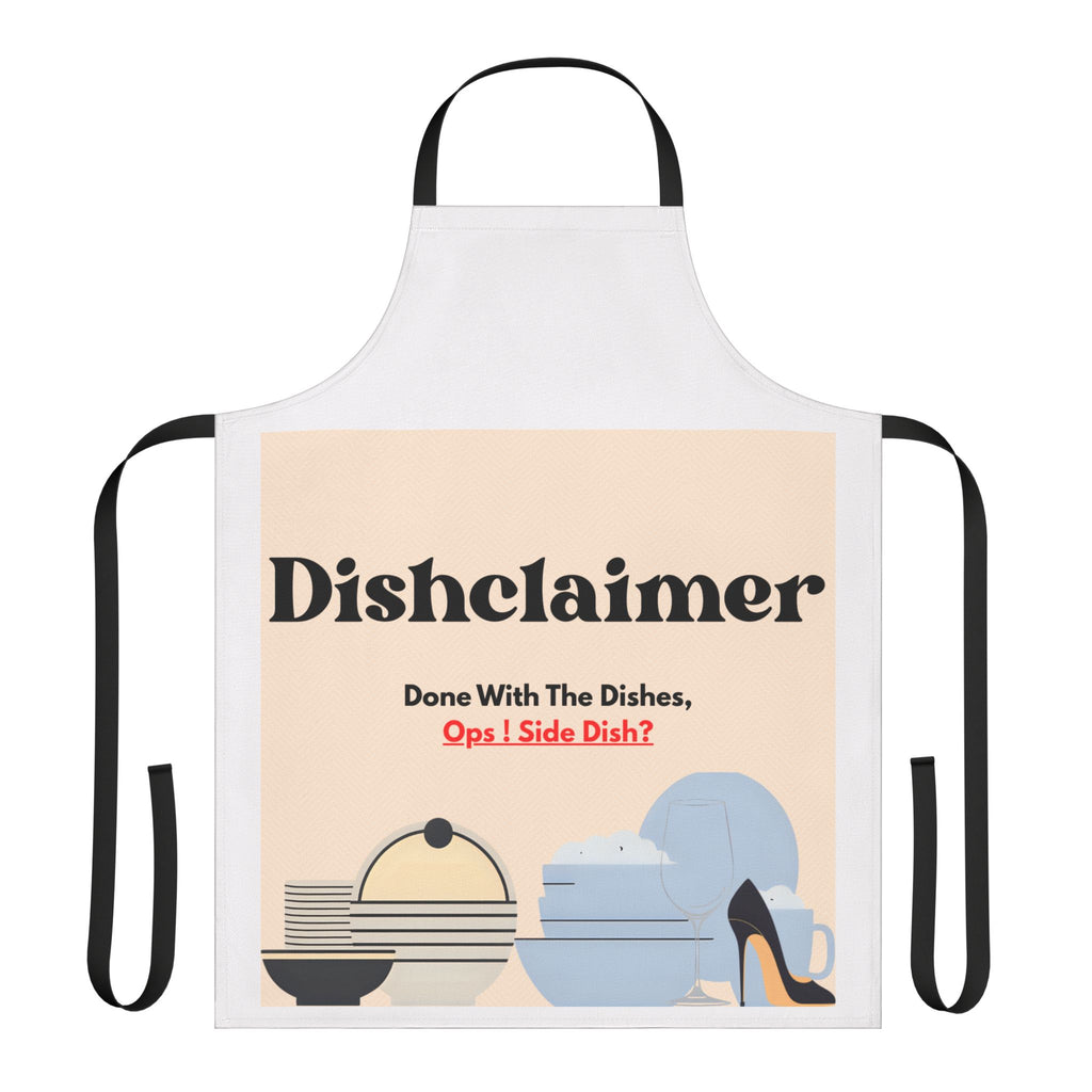 Dishclaimer apron | Funny kitchen dishes design, high heels and plates