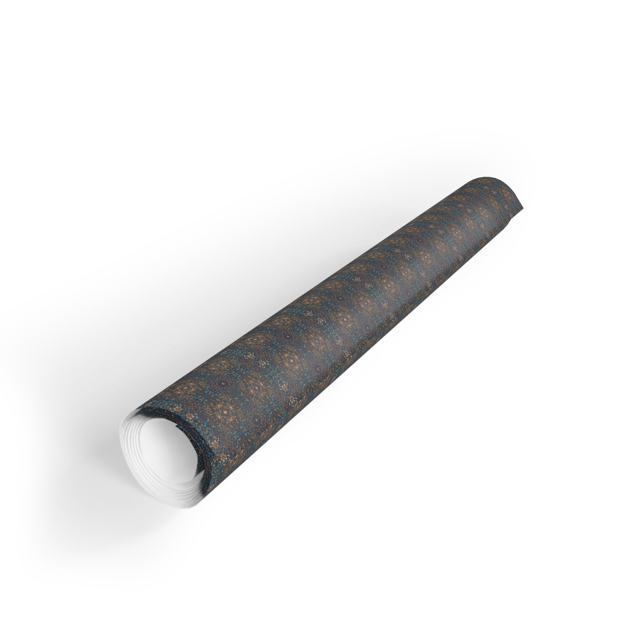 Elegant Geometric Gift Wrap Roll — Dark Blue & Gold Patterned Wrapping Paper