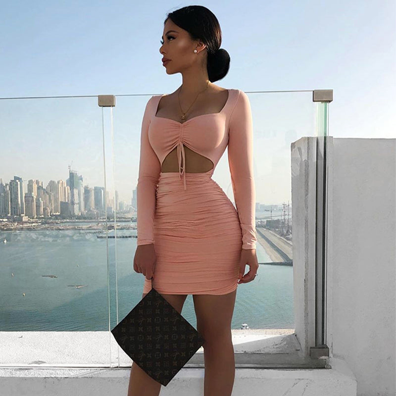 Pack hip long sleeve dress