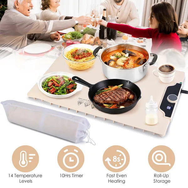 Portable Fast Heating Electric Silicone Food Warming Mat