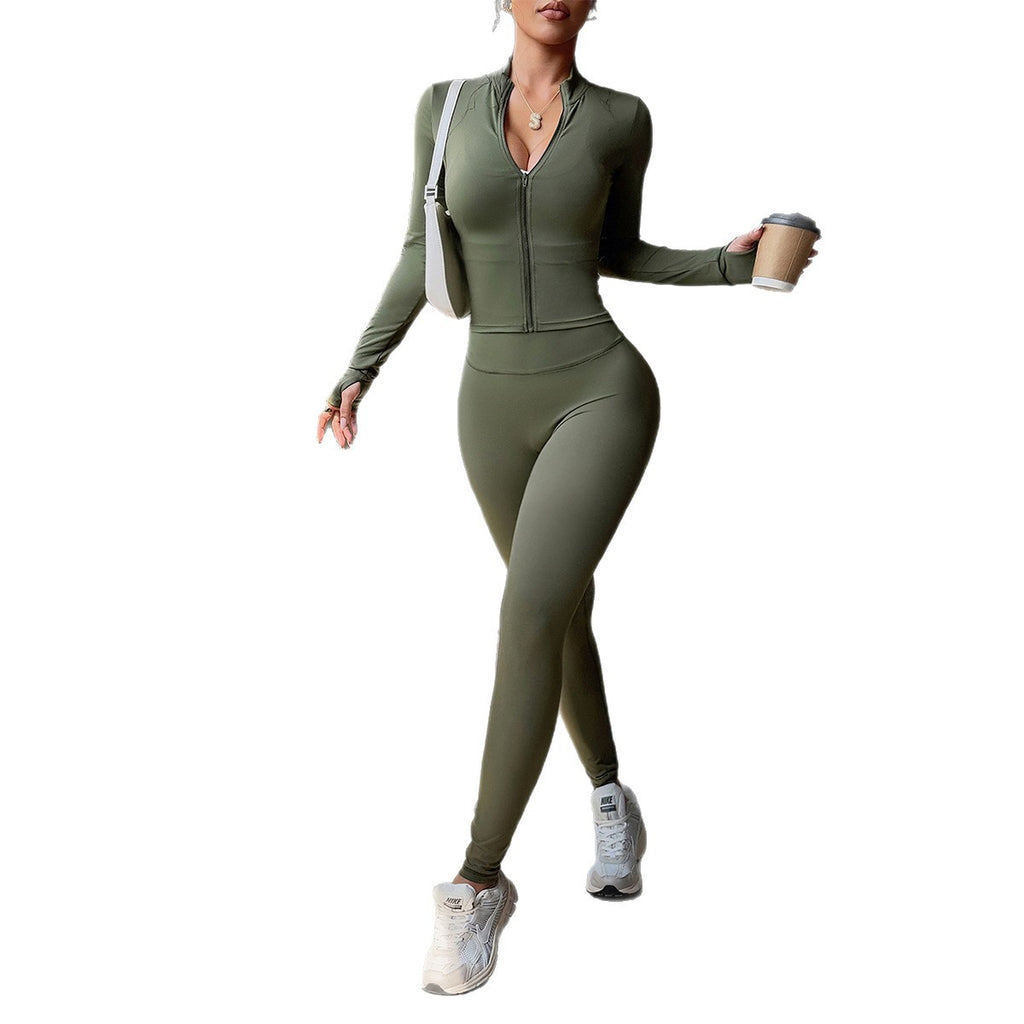 Women's Long-Sleeve Sports Pants Suit European And American Style