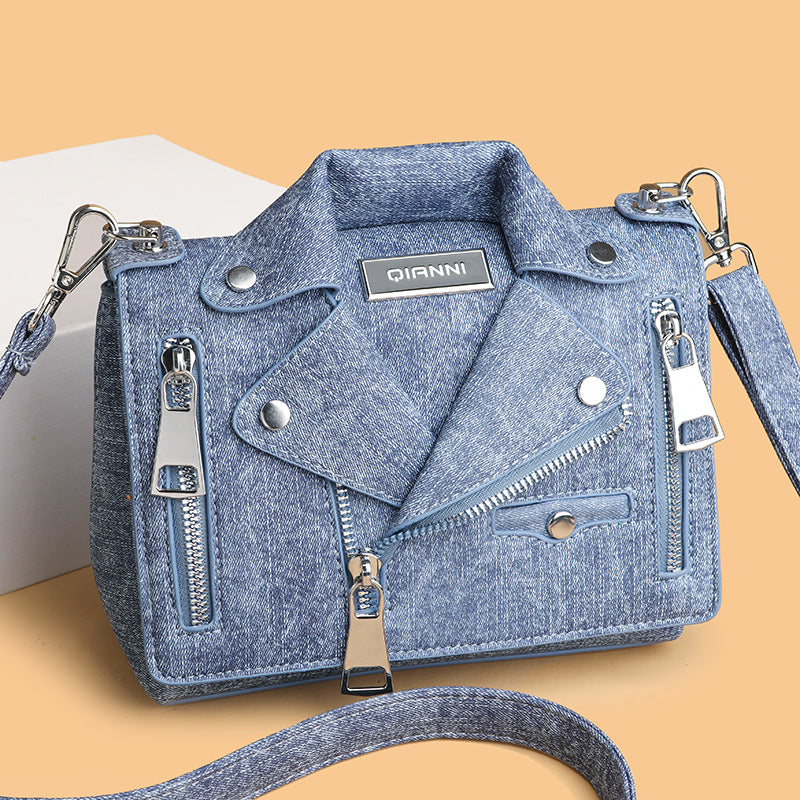 Denim Rivet Crossbody Bag