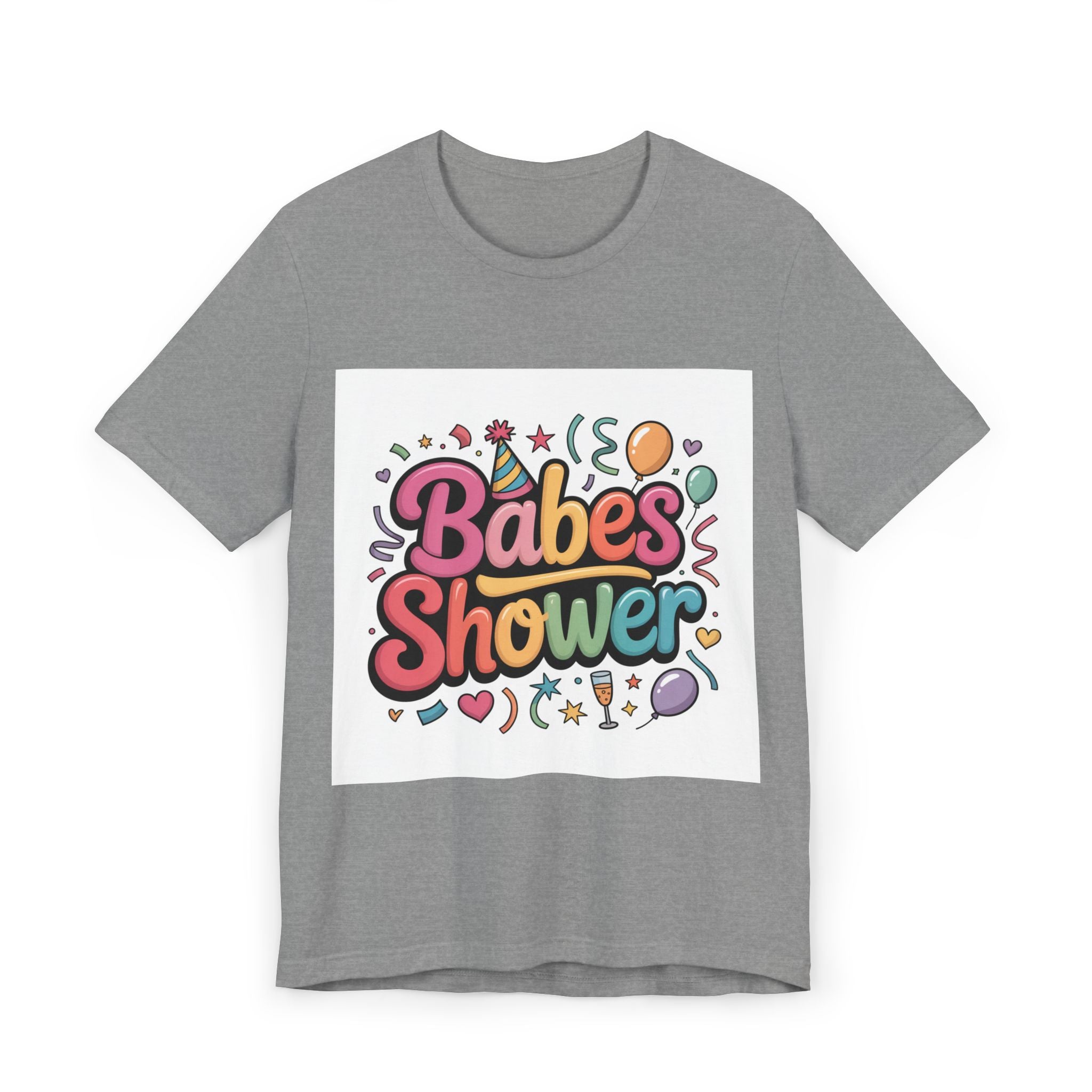 Babes Shower T-Shirt | Bachelorette Party Balloons Confetti Design