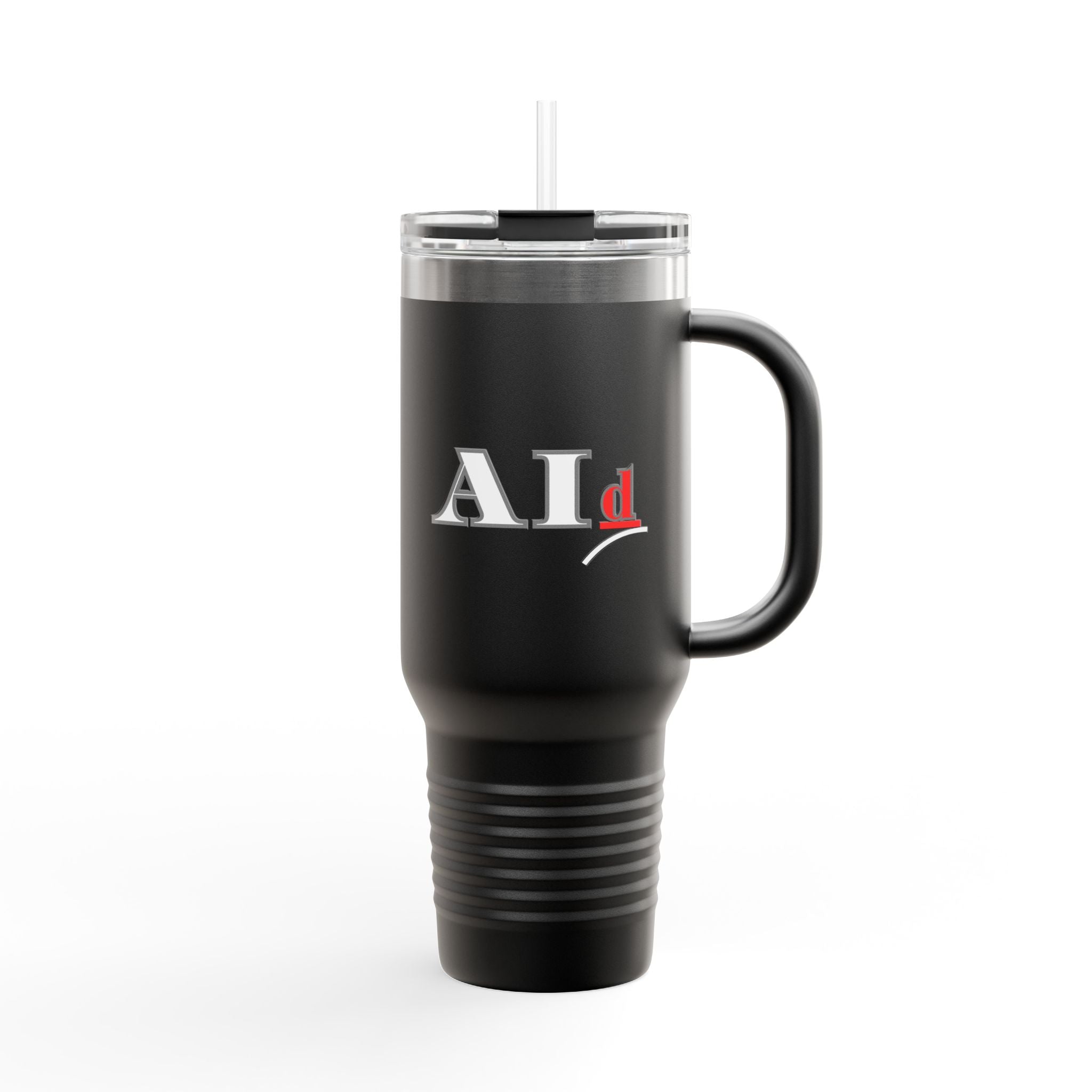 AI-Themed 40oz Insulated Travel Mug with Handle & Straw