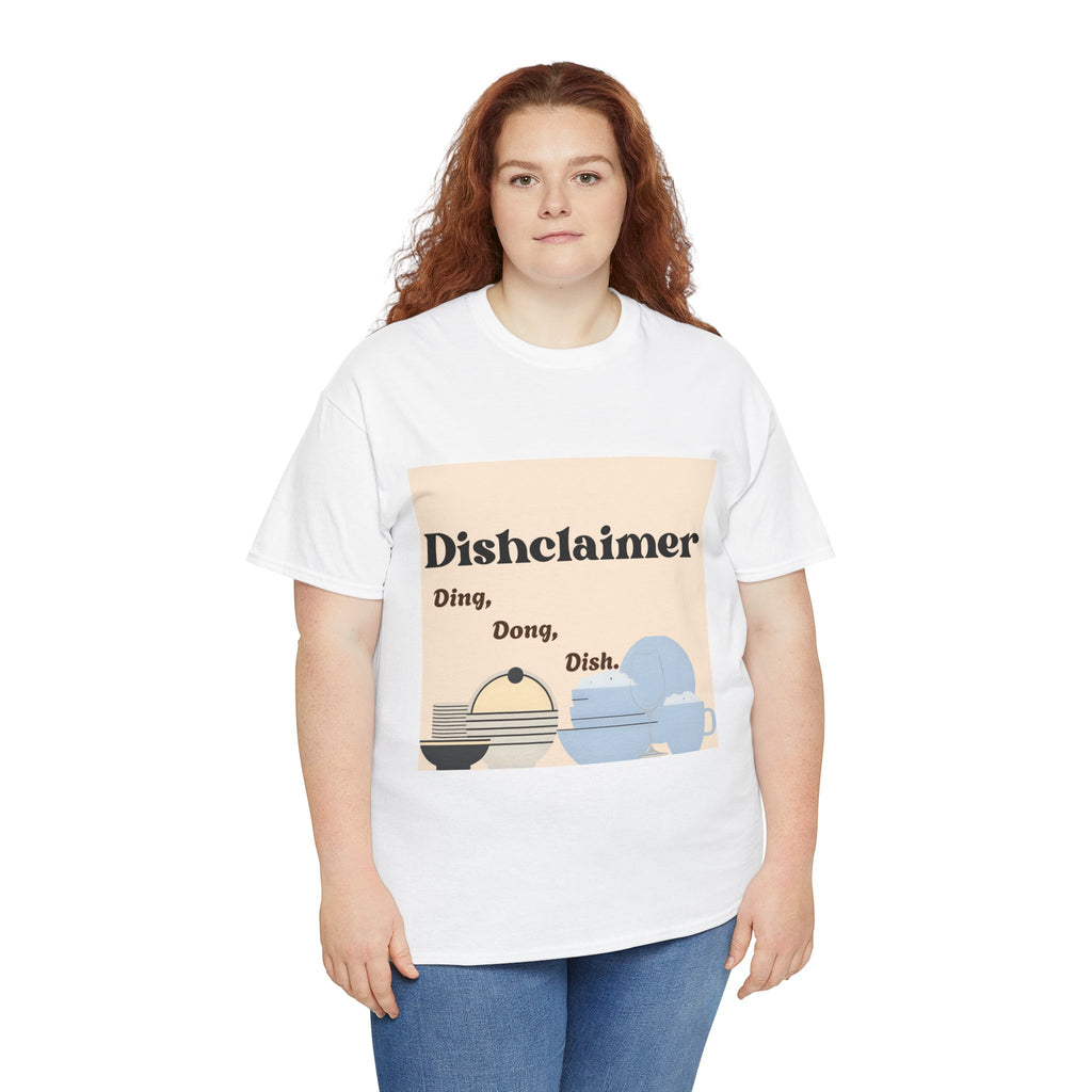 Dischlaimer Ding Dong Dish T-Shirt | Cute Kitchen Cartoon Plate Character
