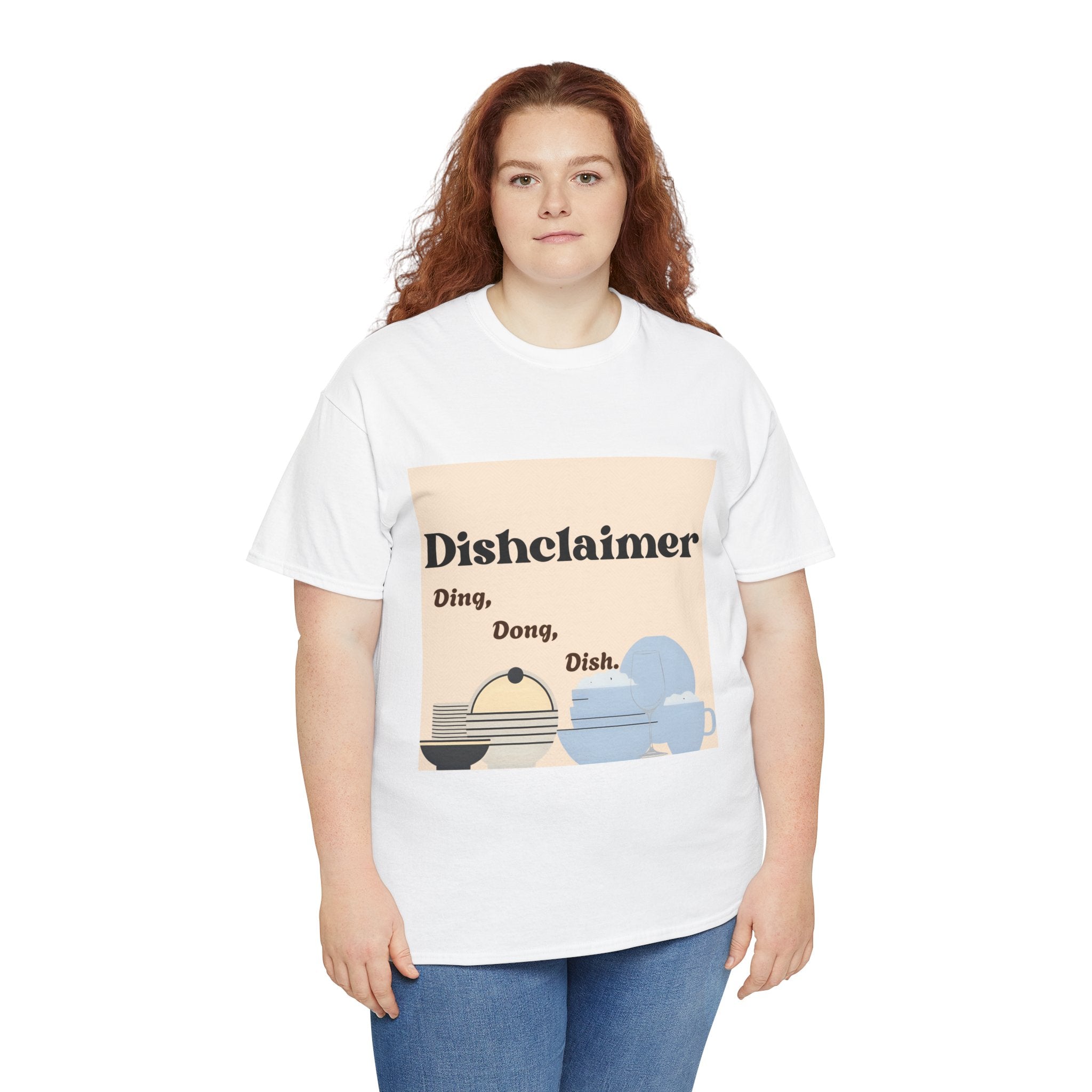 Dischlaimer Ding Dong Dish T-Shirt | Cute Kitchen Cartoon Plate Character