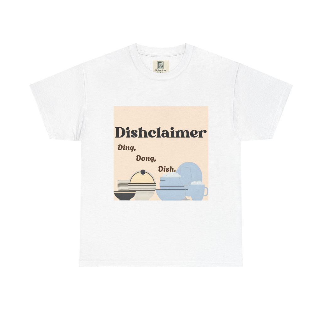 Dischlaimer Ding Dong Dish T-Shirt | Cute Kitchen Cartoon Plate Character