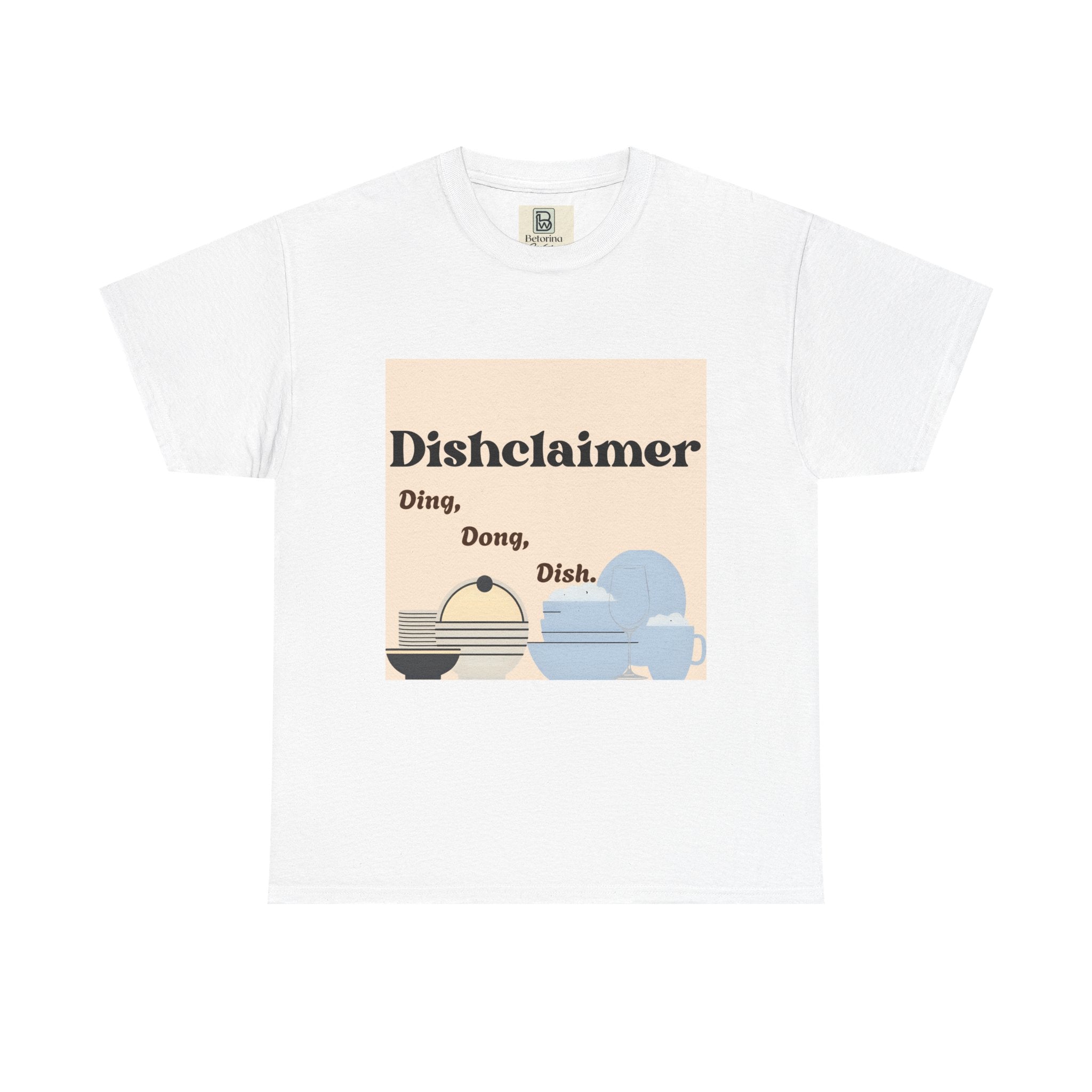 Dischlaimer Ding Dong Dish T-Shirt | Cute Kitchen Cartoon Plate Character