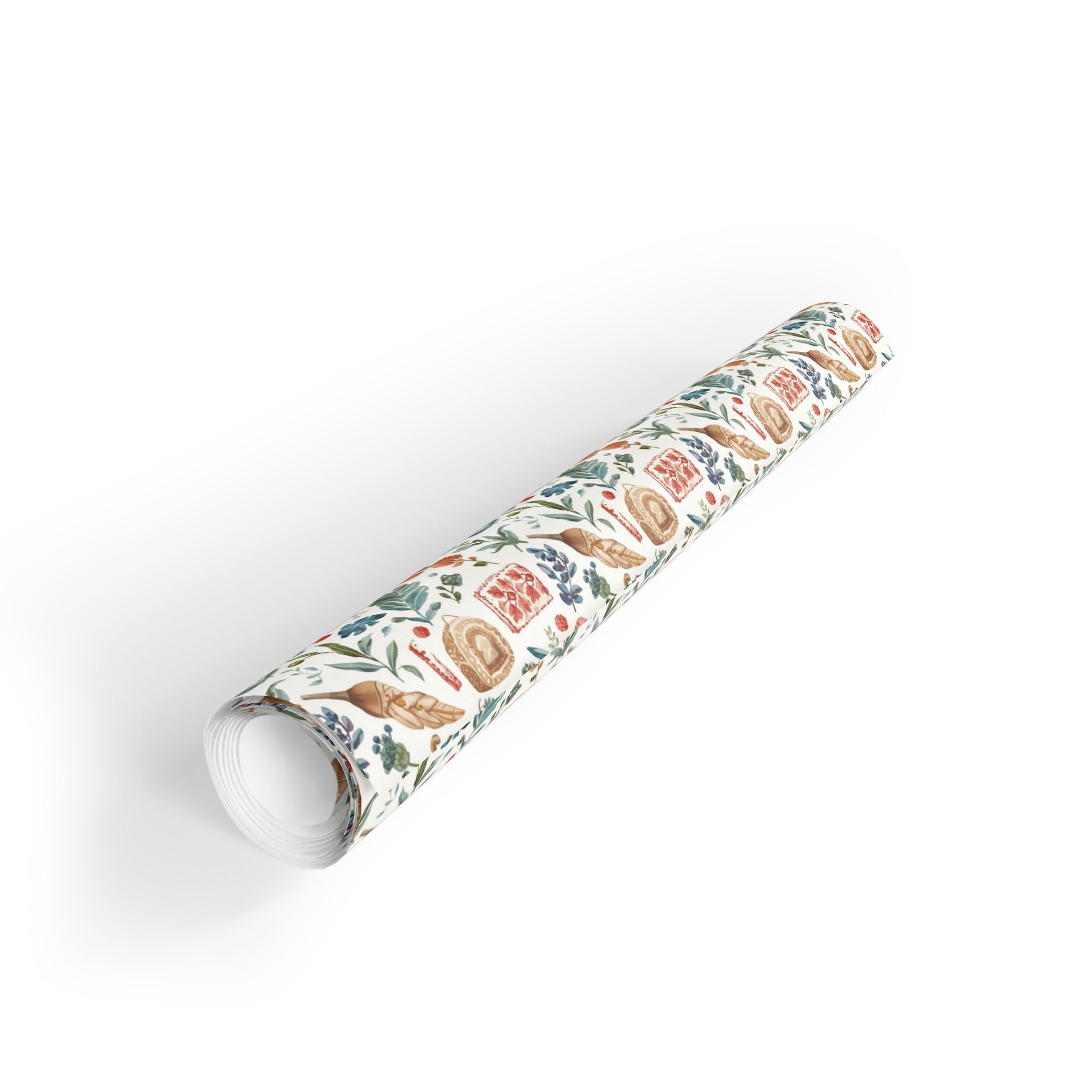 Floral Autumn Gift Wrap Roll — Harvest Leaves & Berries Wrapping Paper