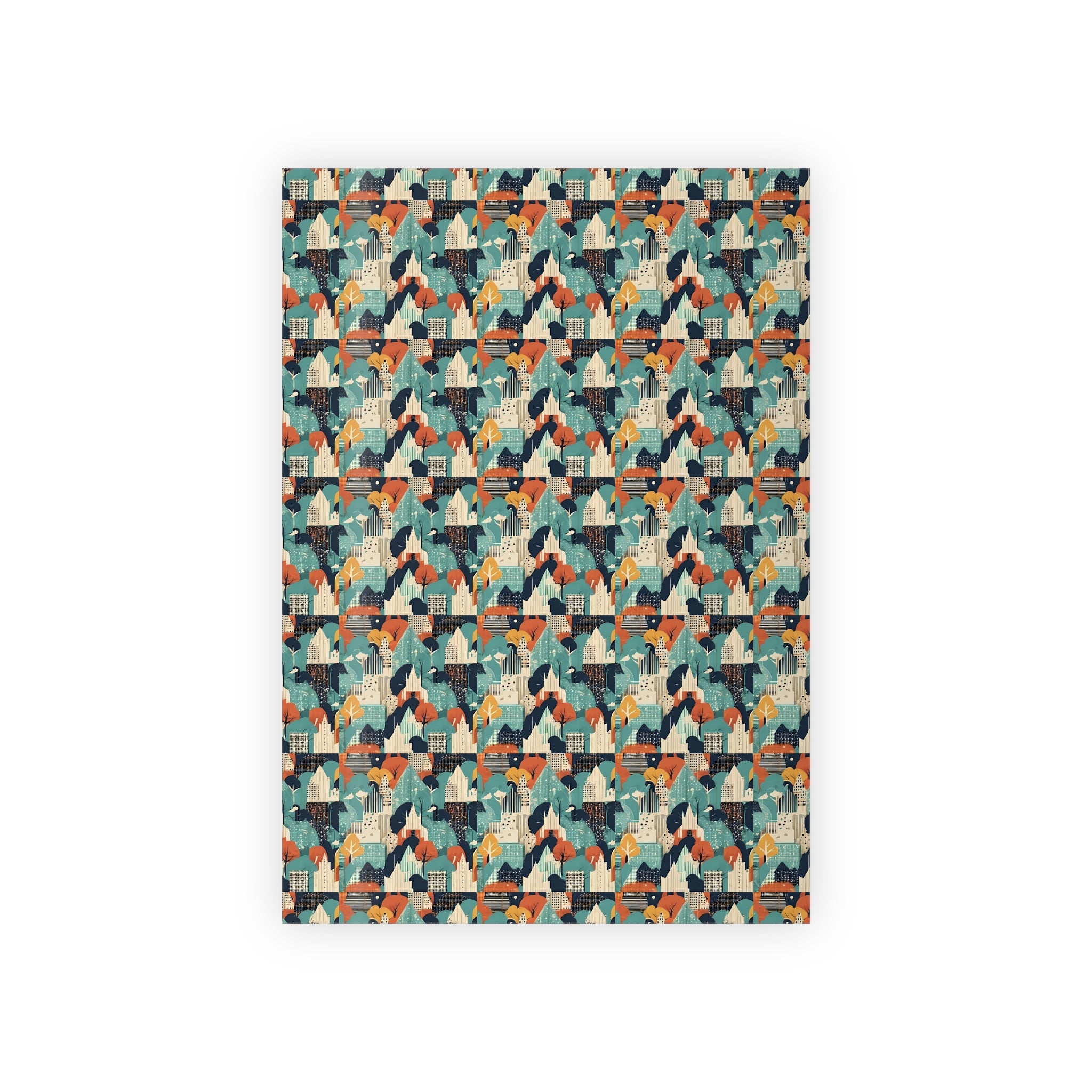 Abstract Forest Gift Wrap Roll — Midcentury Geometric Wrapping Paper
