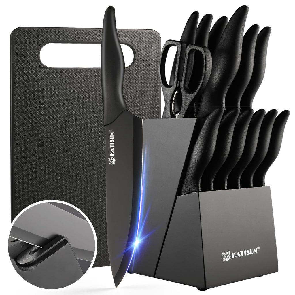 German Stainless 16 Pieces Steel Kitchen Knife Set With Cutting Board and Sharpener
