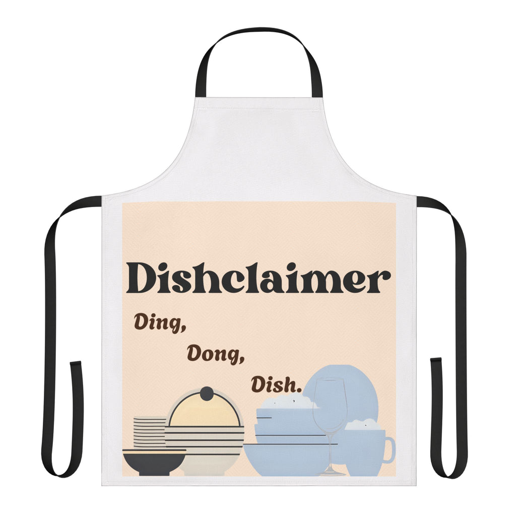 Dishclaimer Ding Dong Dish apron | kitchen dishes illustration