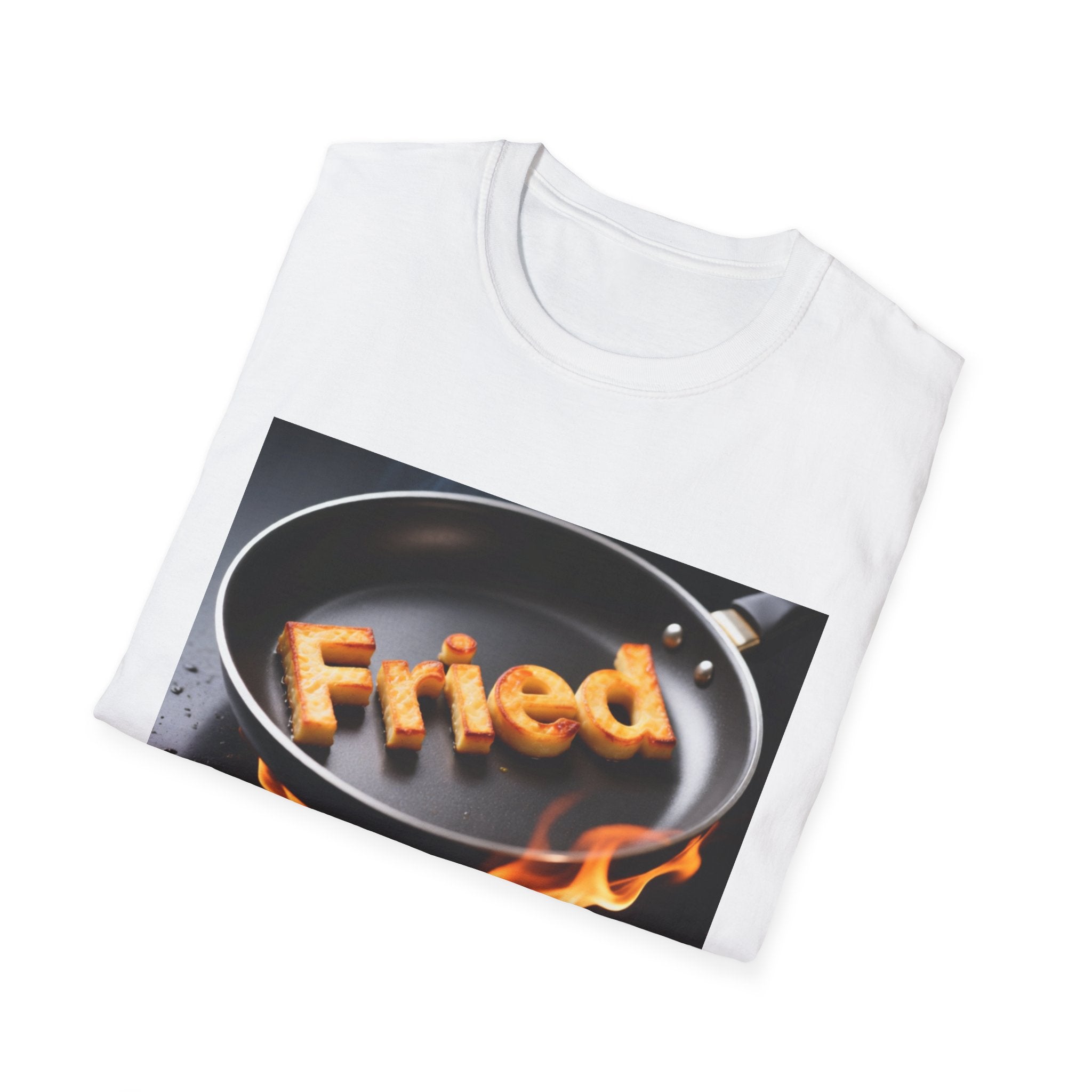 Fried & Tasted T-Shirt | Flaming Frying Pan Typography Design