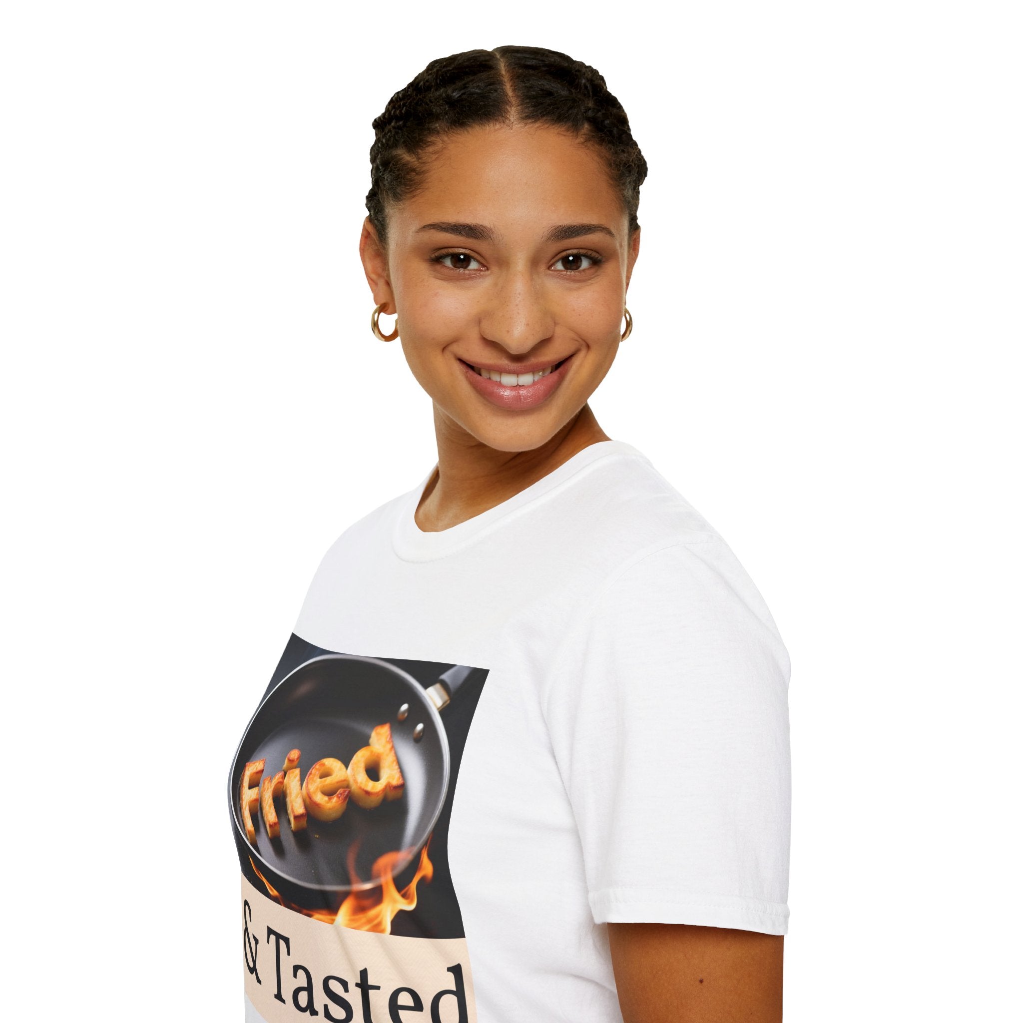 Fried & Tasted T-Shirt | Flaming Frying Pan Typography Design