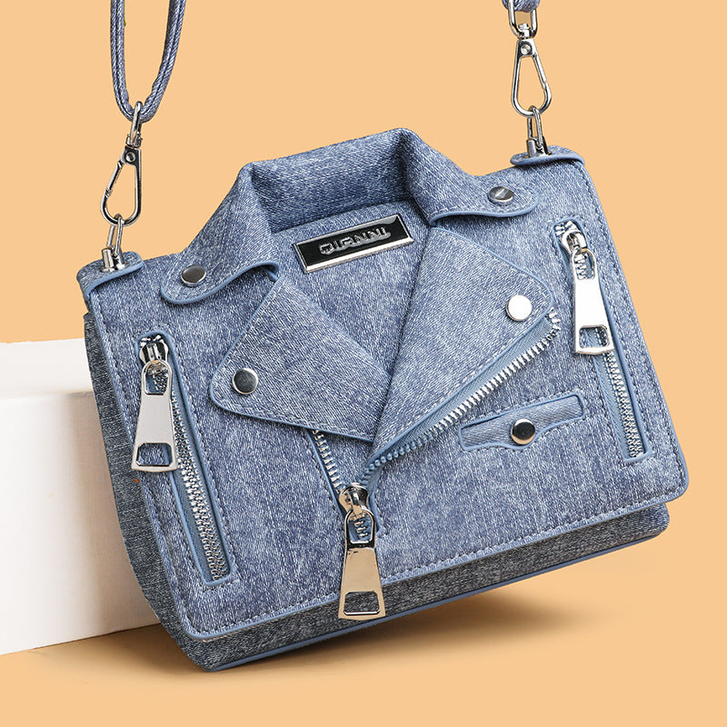 Denim Rivet Crossbody Bag