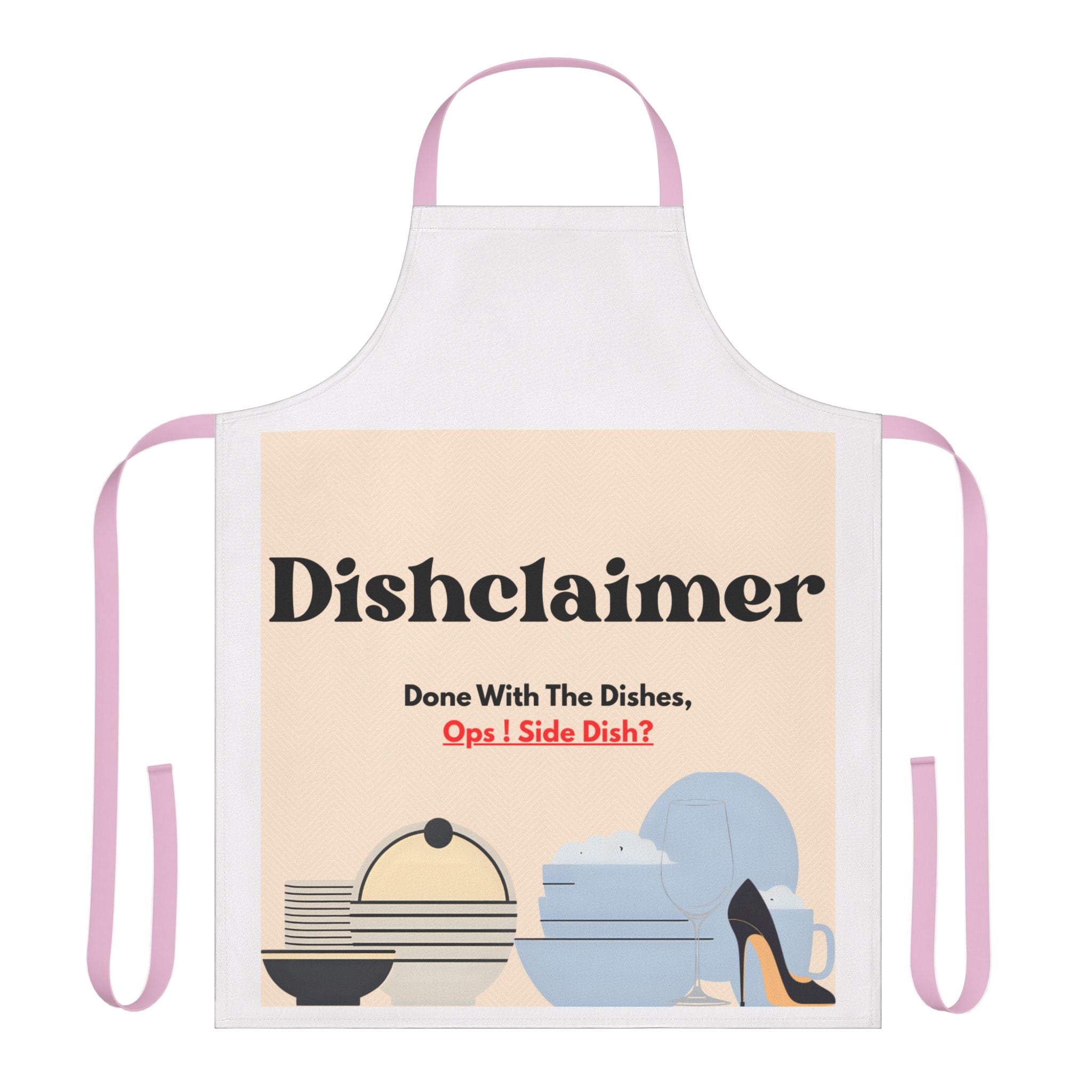 Dishclaimer apron | Funny kitchen dishes design, high heels and plates