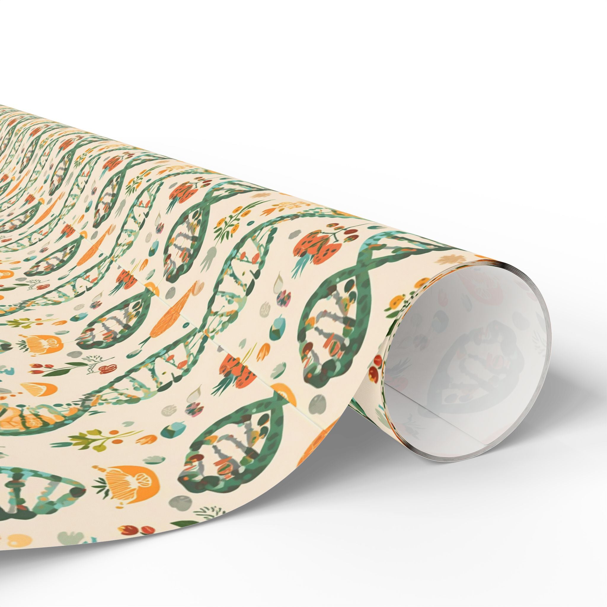 Botanical DNA Pattern Wrapping Paper — Floral Science Gift Wrap