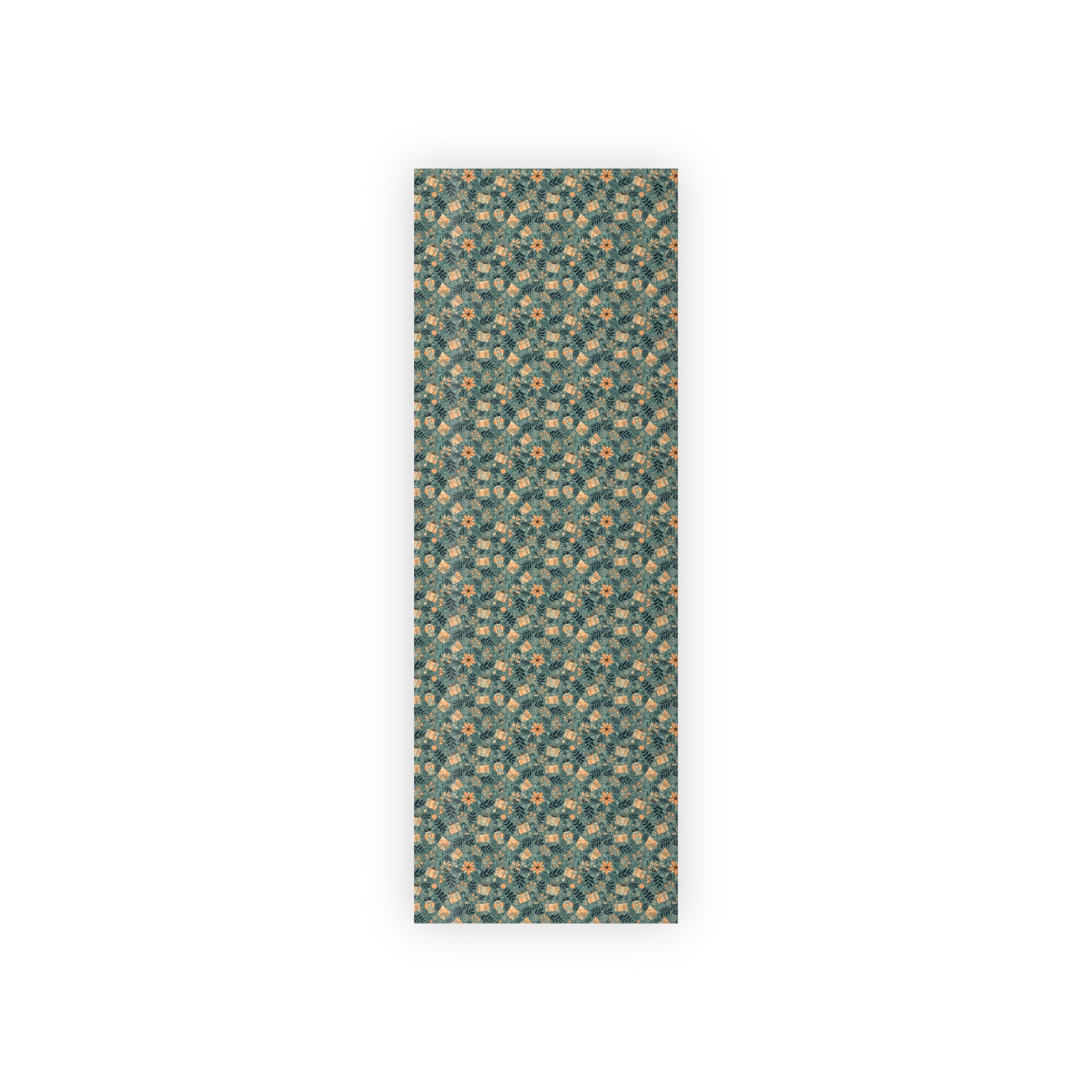 Floral Mosaic Gift Wrap Roll — Green Vintage Daisy Wrapping Paper
