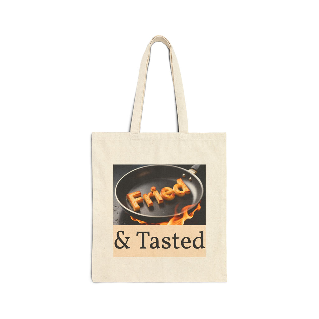Fried & Tasted Tote Bag | Cooking Pan Graphic, Food Humor