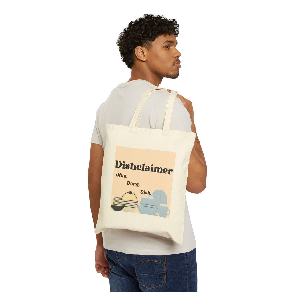 Disclaimer Ding Dong Dish tote bag | kitchen pun canvas tote