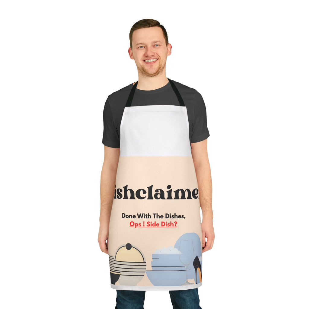 Dishclaimer apron | Funny kitchen dishes design, high heels and plates