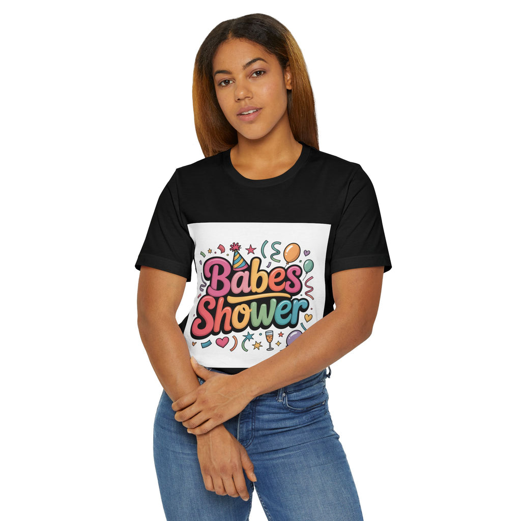 Babes Shower T-Shirt | Bachelorette Party Balloons Confetti Design