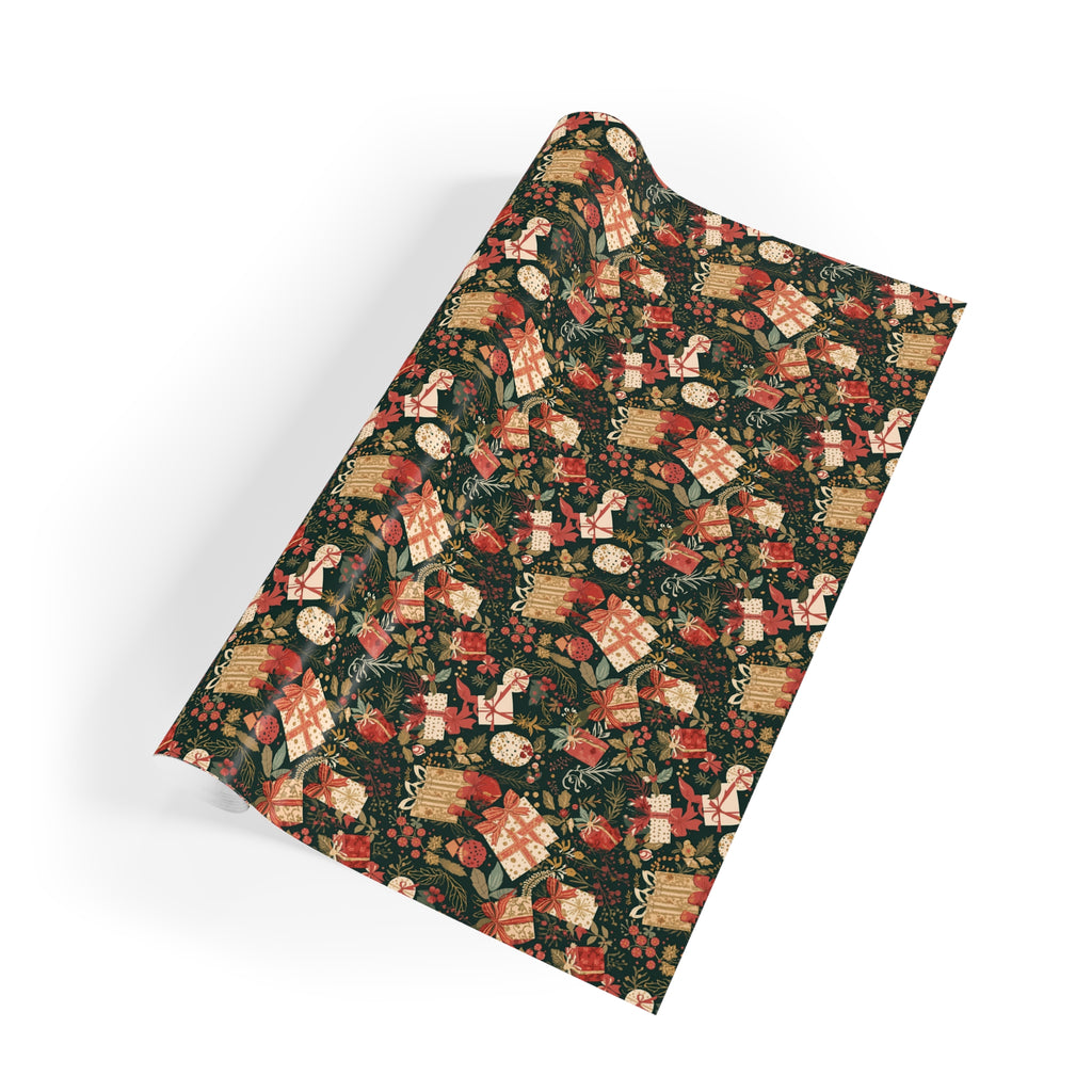 Christmas Santa Gift Wrap Roll — Vintage Santa & Presents Holiday Wrapping Paper