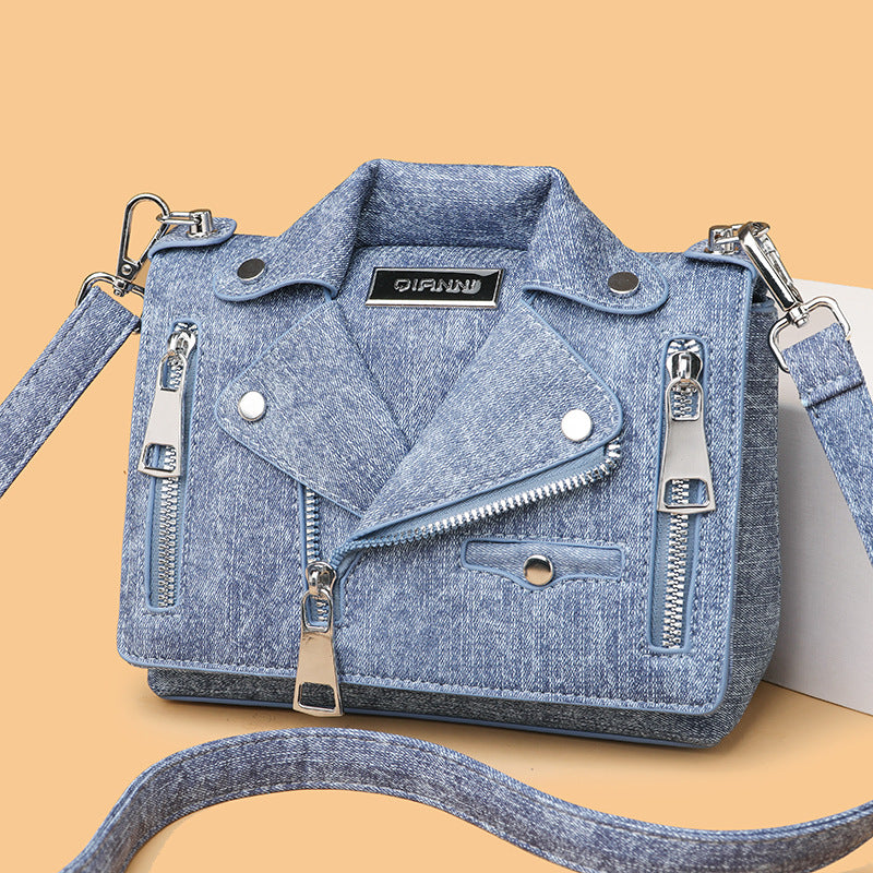 Denim Rivet Crossbody Bag