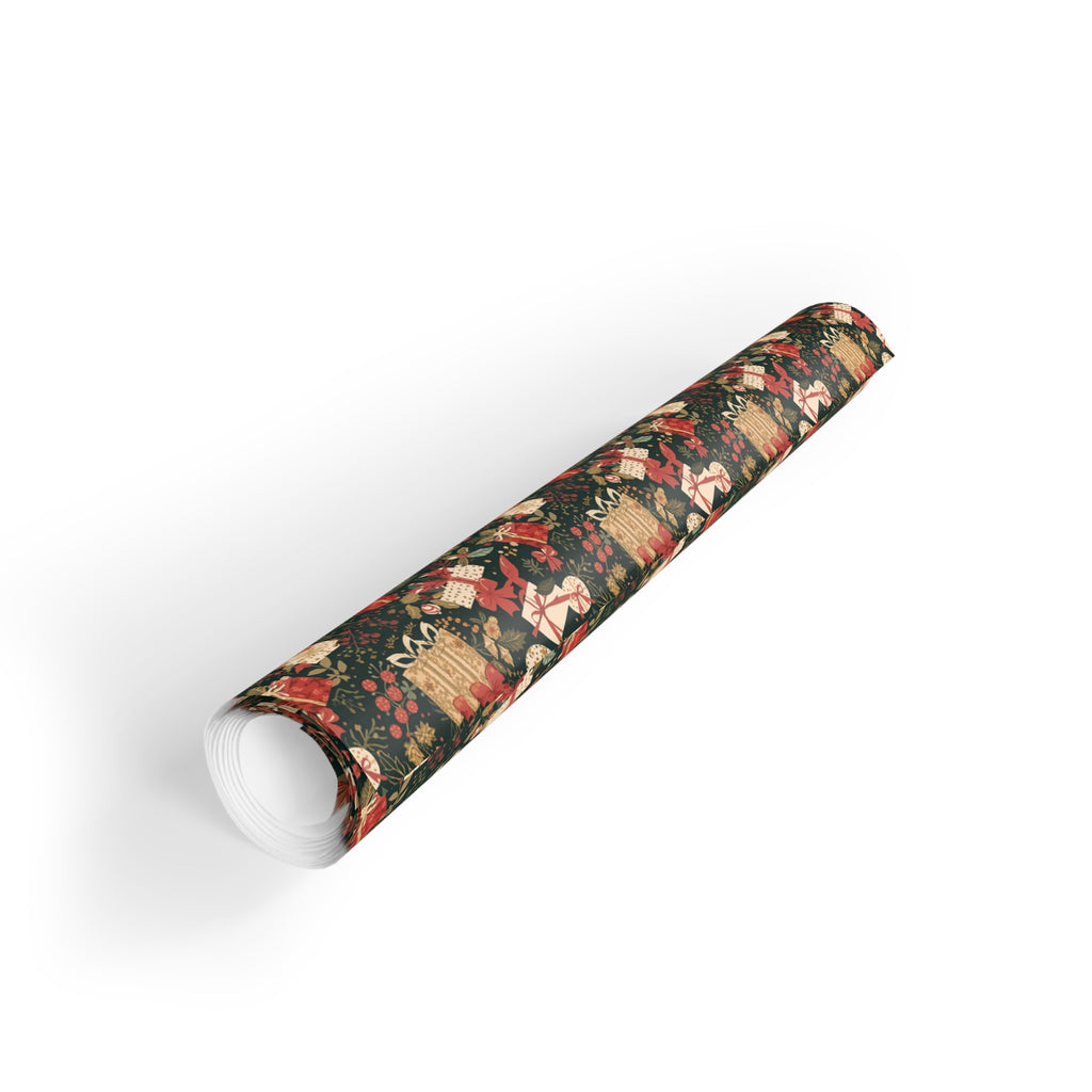 Christmas Santa Gift Wrap Roll — Vintage Santa & Presents Holiday Wrapping Paper