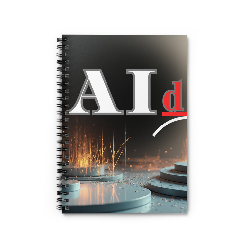 AI-Themed Futuristic Tech Spiral Notebook — Ruled Journal