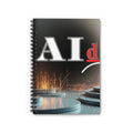 AI-Themed Futuristic Tech Spiral Notebook — Ruled Journal